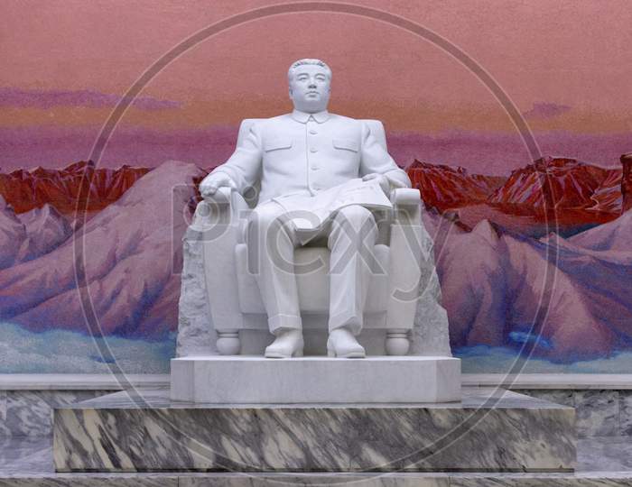 Statue Of Kim Il Sung In Pyongyang, North Korea