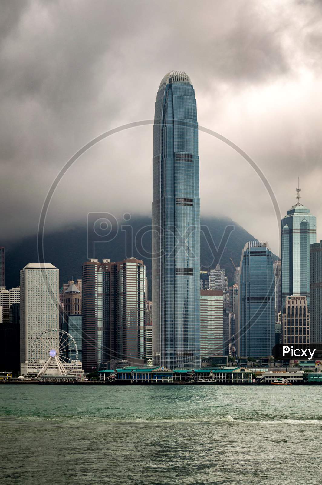 Iconic Hong Kong City Skyline, View From Tsim Sha Tsui Promenade