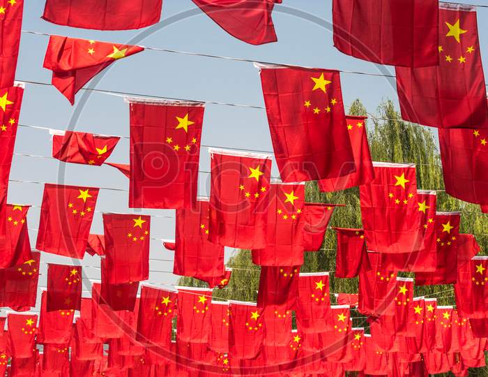 Flags Of The Peoples Republic Of China In Beijing