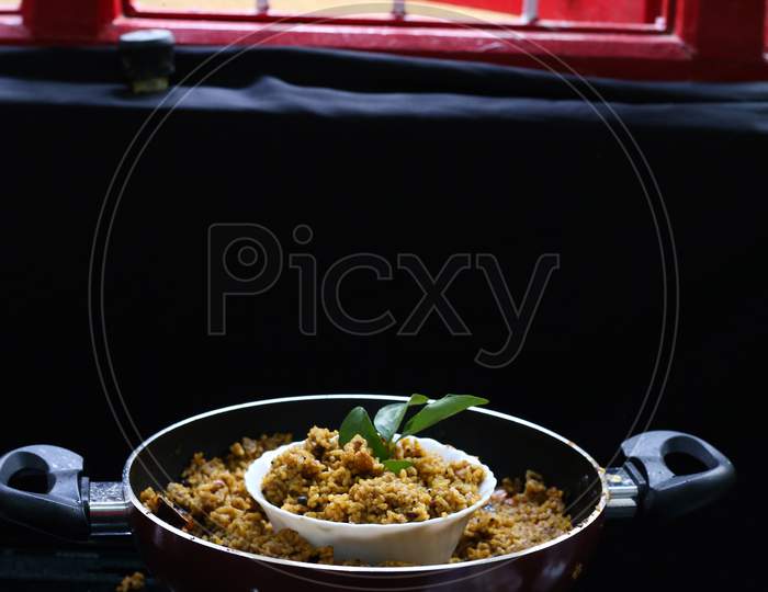 Kitchen Concept, Cooked Rice In The Pan