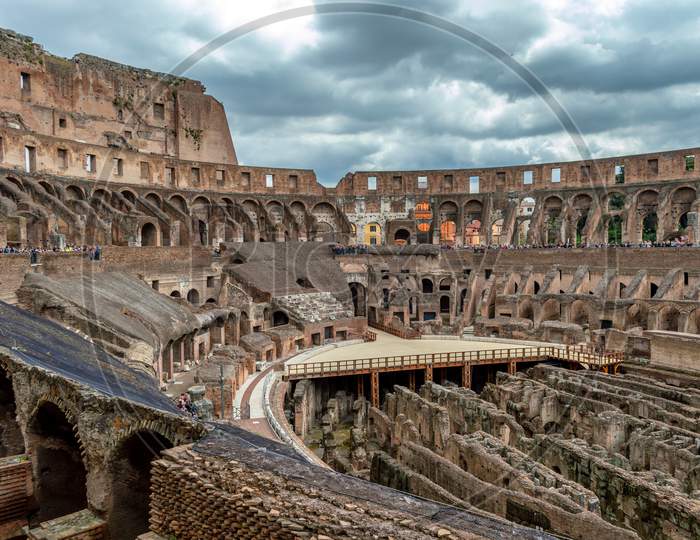 Ancient Colosseum In Rome, Italy