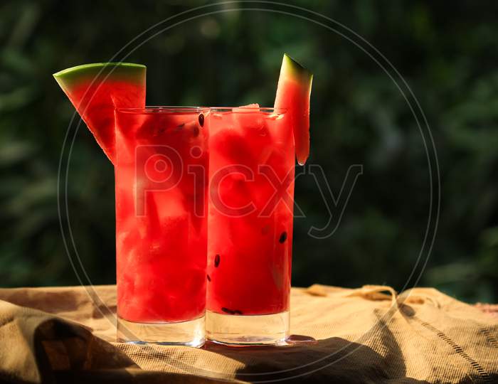 Fresh Watermelon In The Glass, Cool Drinks