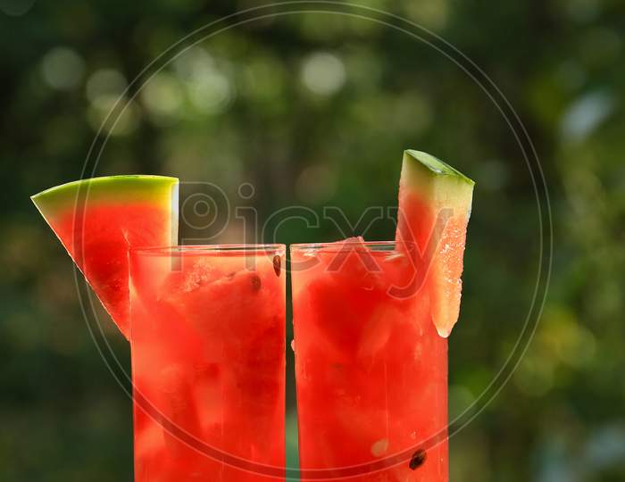 Fresh Watermelon In The Glass, Cool Drinks