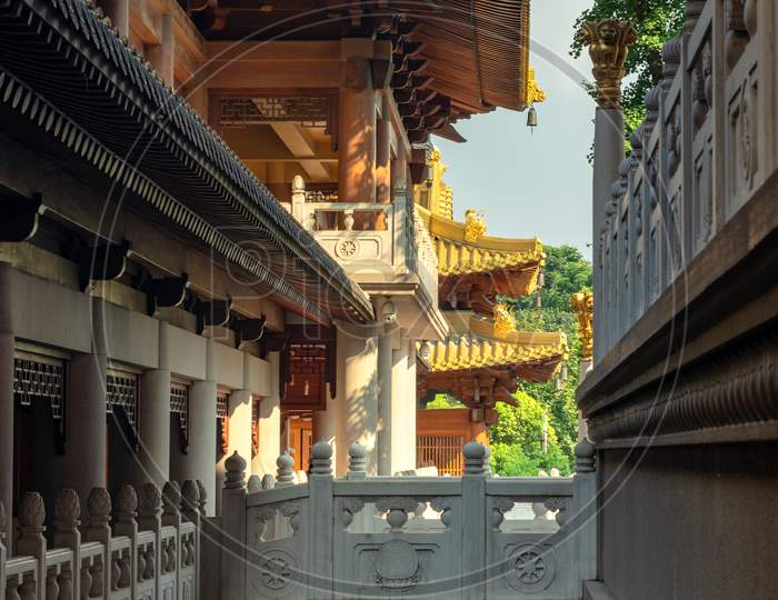 Historic Jingan Buddhist Temple In Shanghai, China