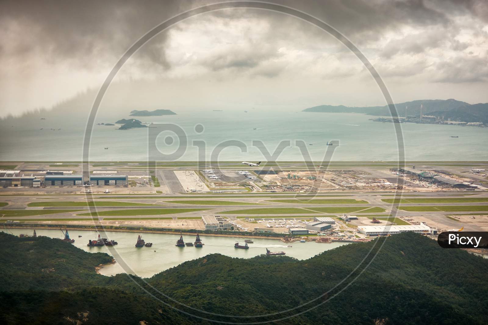 Aerial View Of Hong Kong International Airport