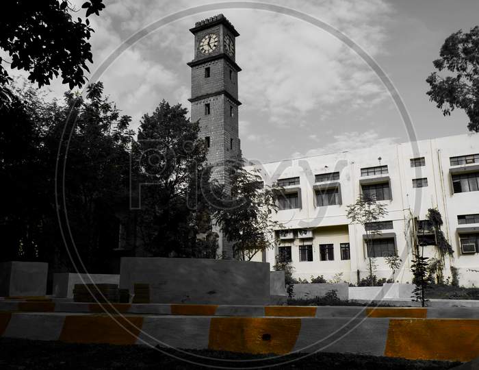 Kalalong View Of Library Clock Tower Building In Gulbarga University Campus Kalaburagi