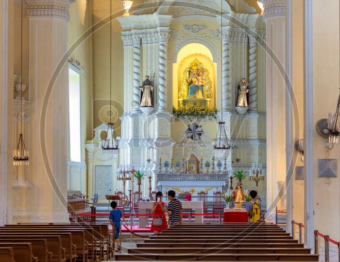 Interior Of St. Dominic Church In Macao, China