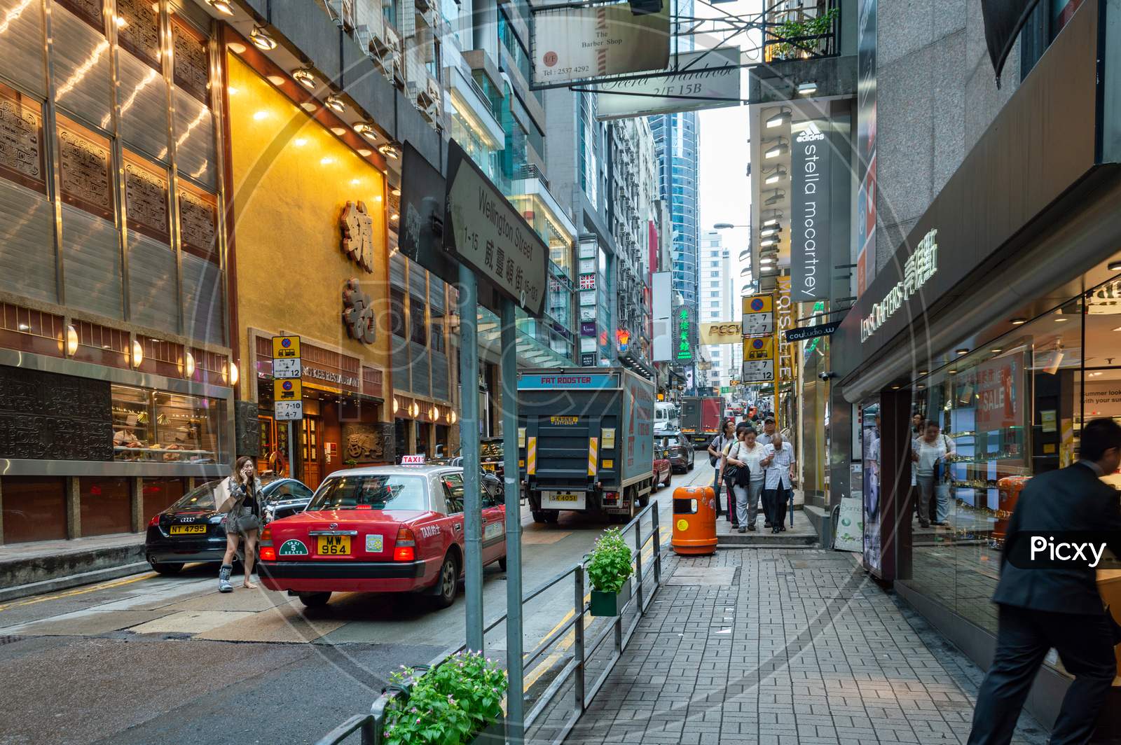 Busy Street In Downtown Sar Hong Kong, China