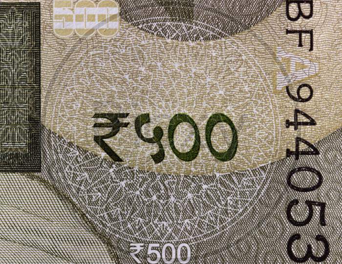 500 Rupee Close Up