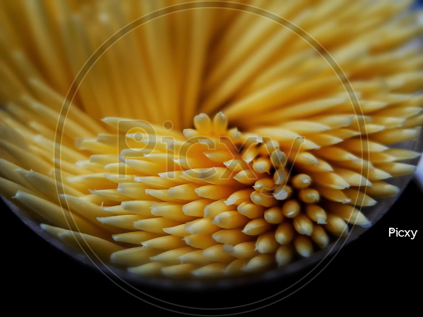 Close range photo of toothpicks with macro lens