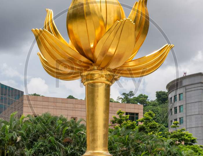 Sculpture Lotus Flower In Full Bloom At Lotus Square In Se In Macau, China