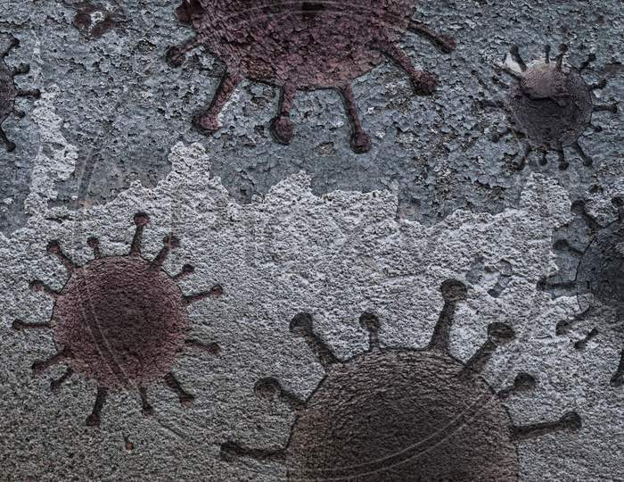 Old Stone And Rock Textures With Some Virus Fossil Virus Visualization