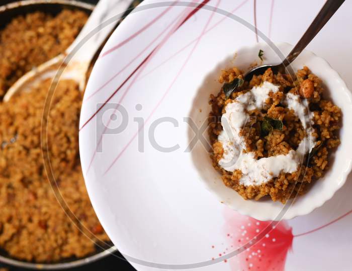 South Indian Rice Cooking In The Kitchen,