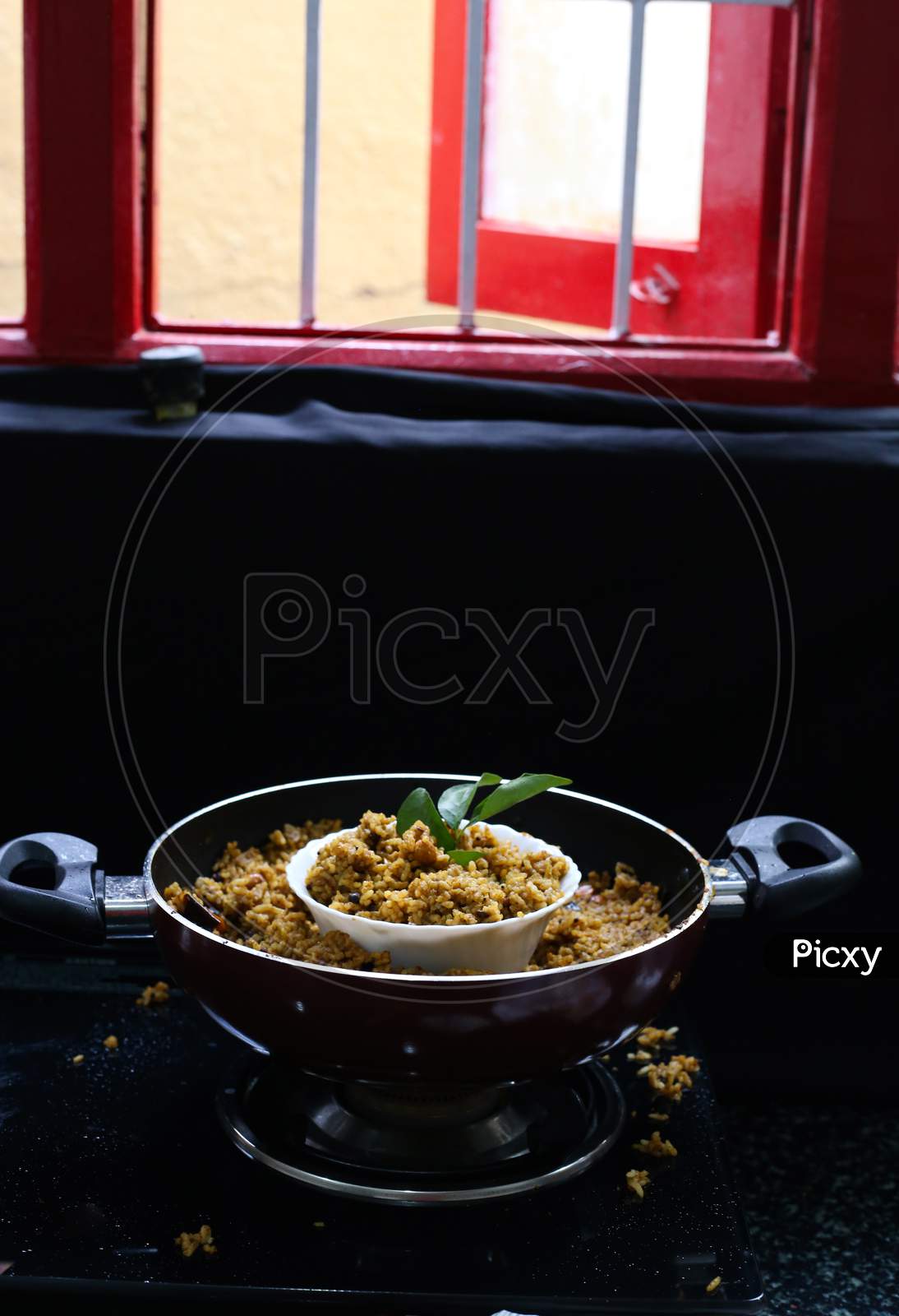 Kitchen Concept, Cooked Rice In The Pan
