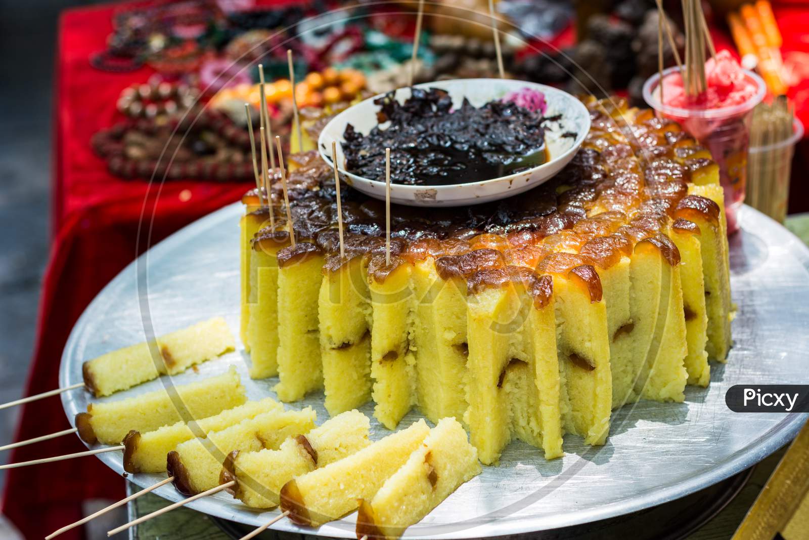 Traditional Hui Muslim Halal Cake At A Street Bazaar In Xian, China