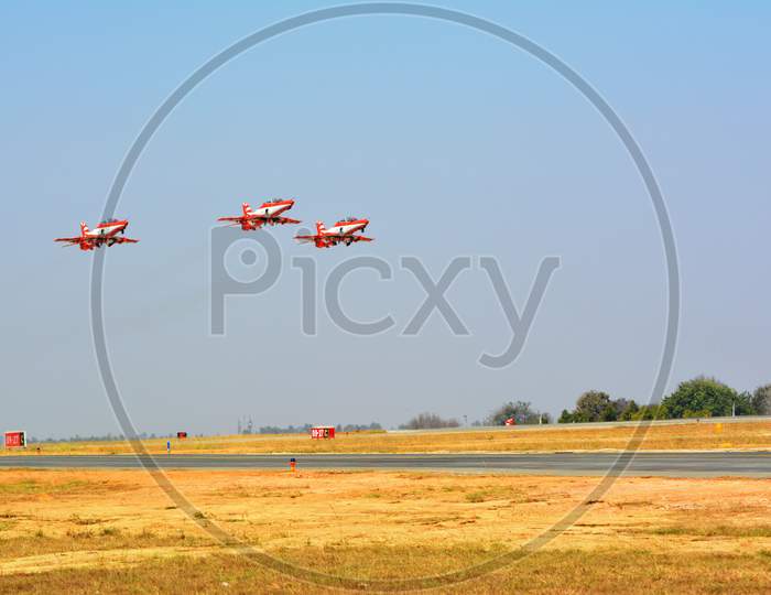 Surya Kiran, an Aerobatics demonstration aircraft of the Indian Air Force, taking off
