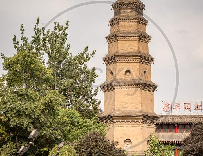 Old Traditional Pagoda In Old City Of Xian, Former Capital Of China