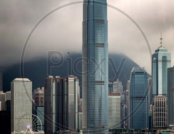 Iconic Hong Kong City Skyline, View From Tsim Sha Tsui Promenade