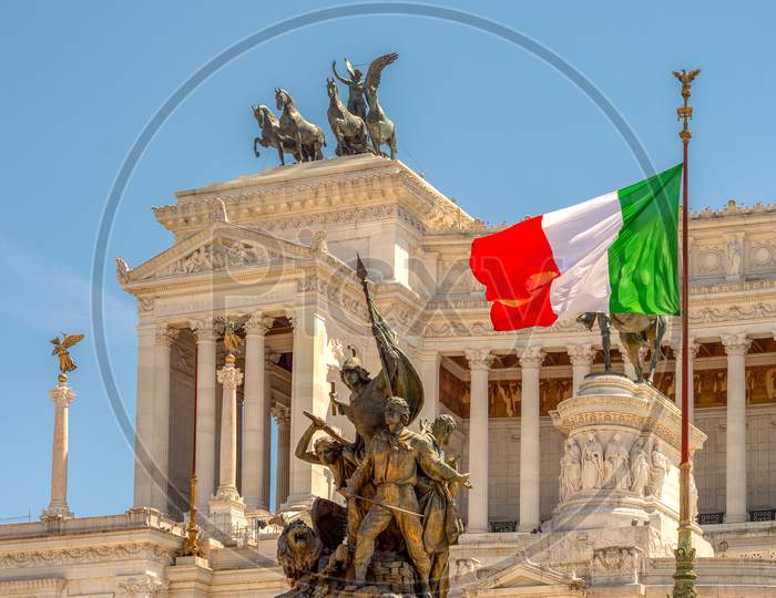 The Altare Della Patria Monument Built In Honor Of King Victor Emmanuel In Rome