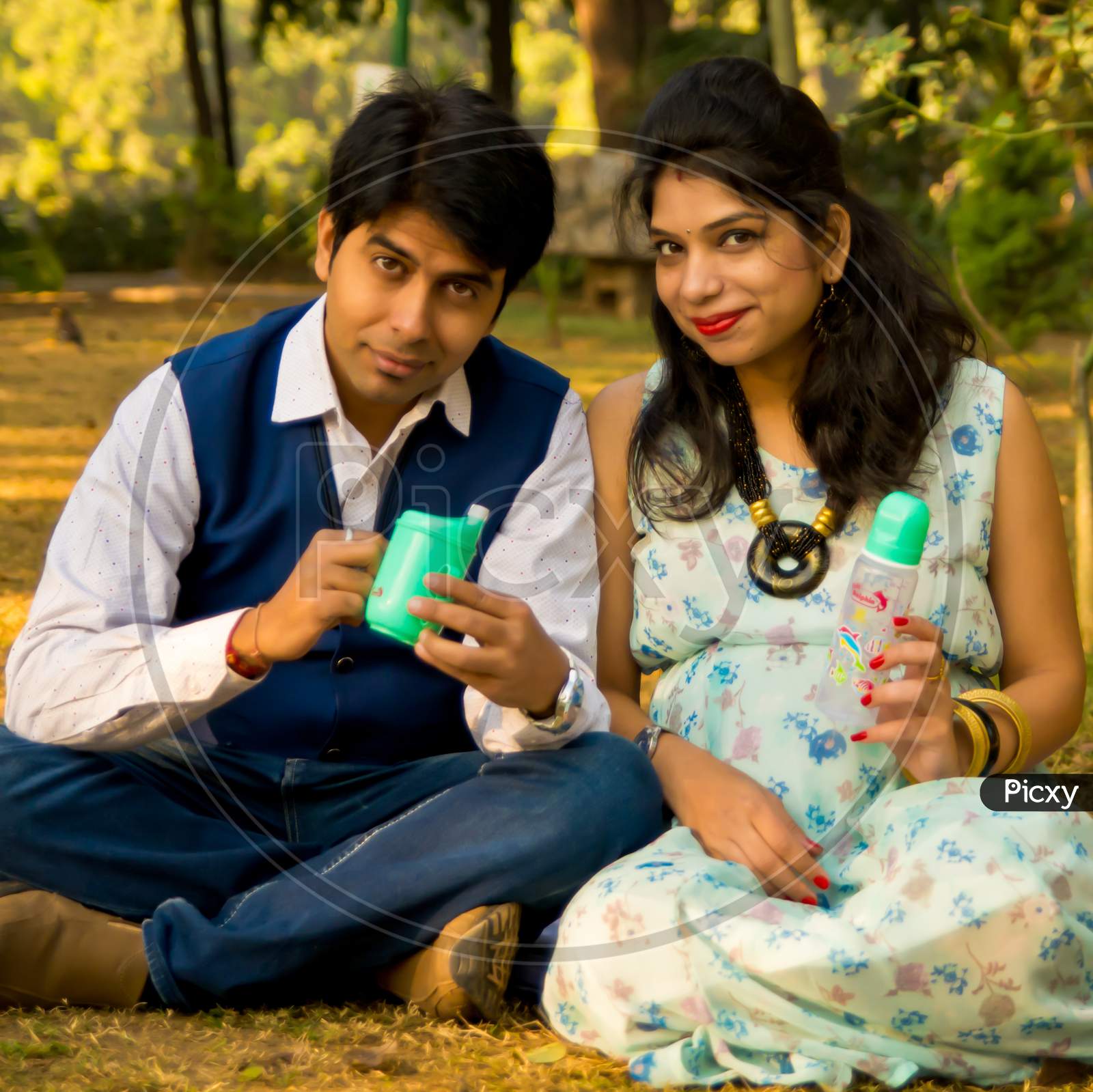 New Delhi India – March 13 2020 : Maternity shoot pose for