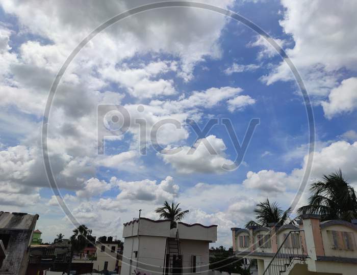 Beautiful clouds with blue sky, nature concept