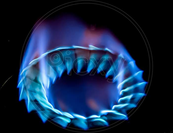Flames of gas
