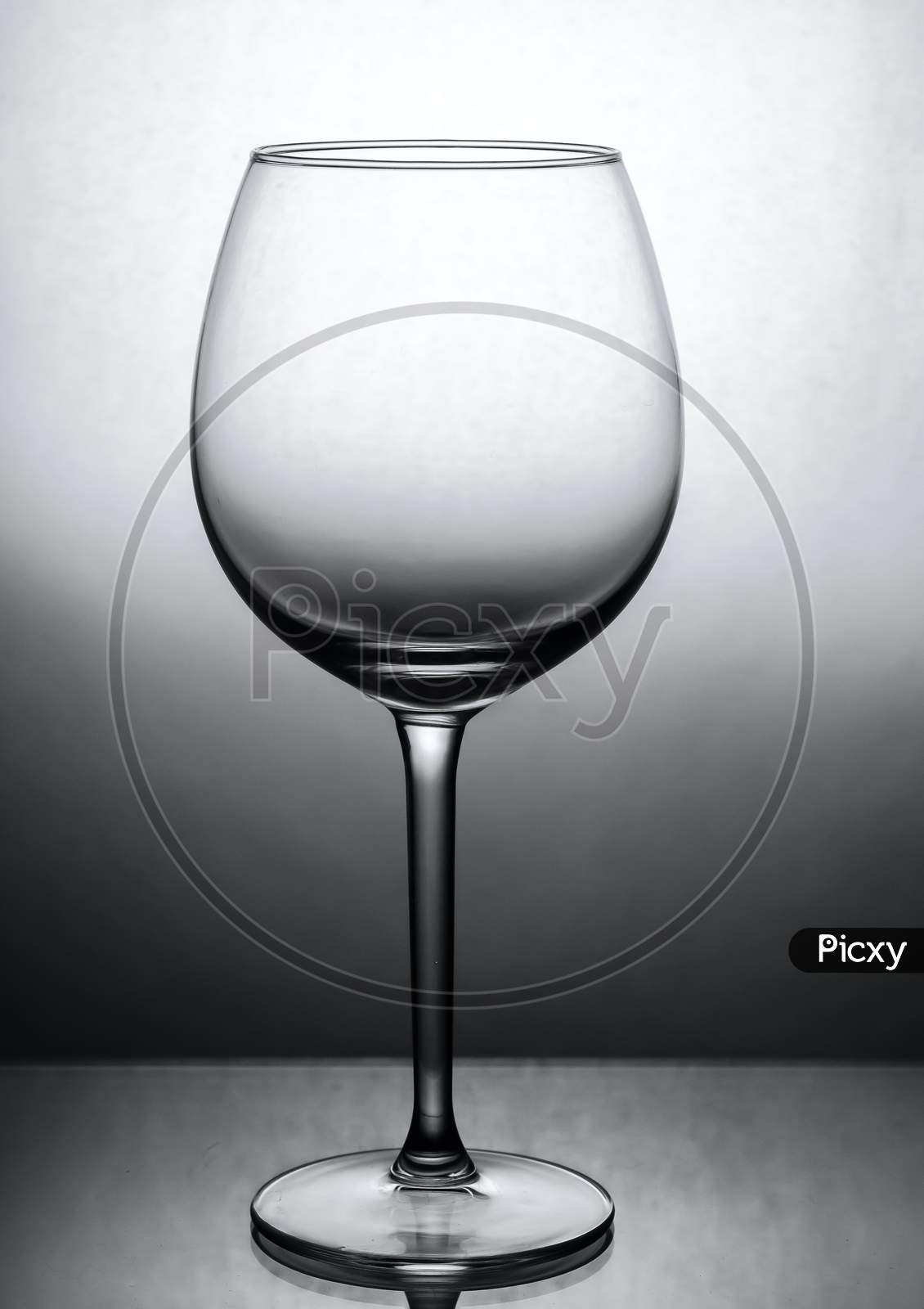 An empty glass lying on the table