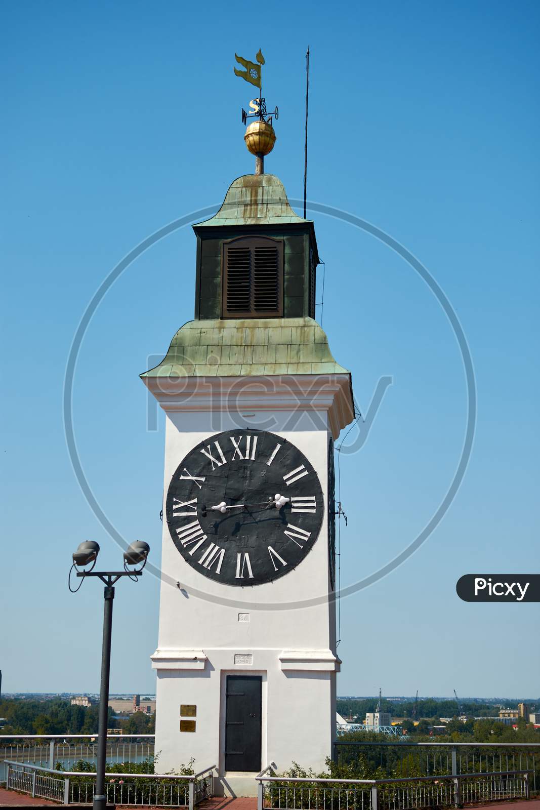 Clock Tower At The Petrovaradin Fortress In Novi Sad, Vojvodina, Serbia