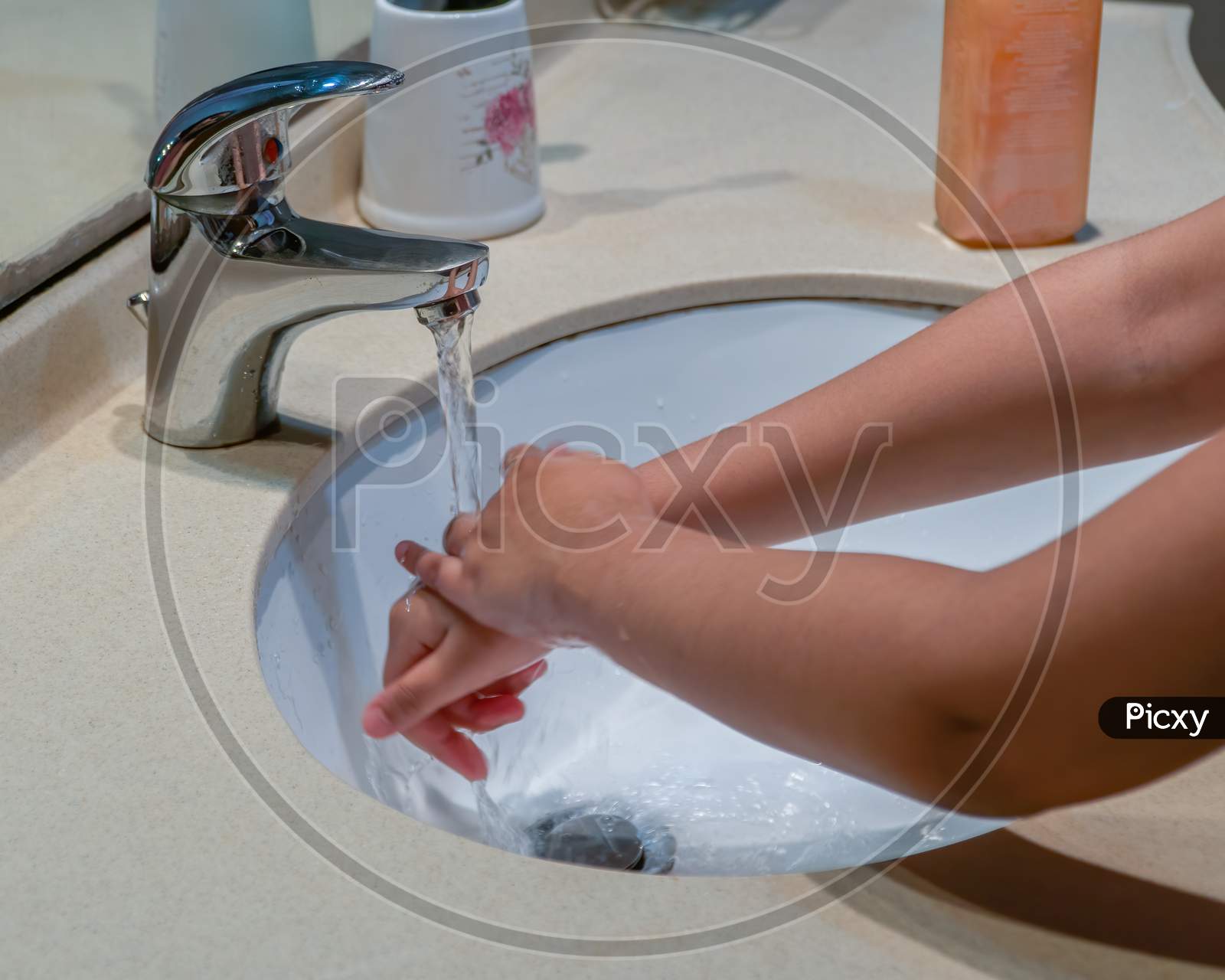 Close-Up Of Washing Hands