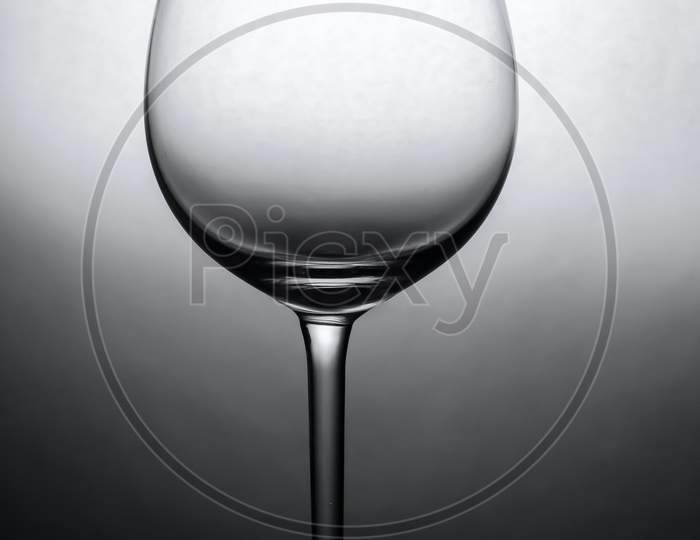 An empty glass lying on the table