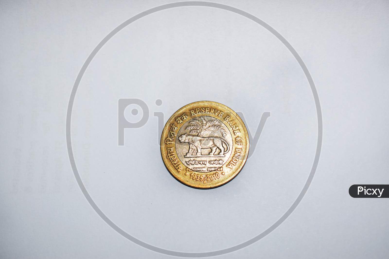 10 rupees coin Reserve Bank Of India Platinum Jubilee 1935-2010