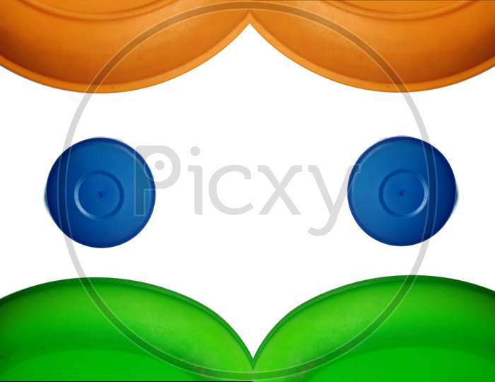 Indian tricolour creative on white background