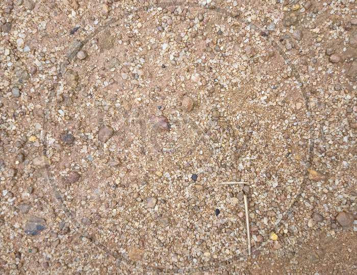 Texture Of Sandy Ground With Small Pebbles