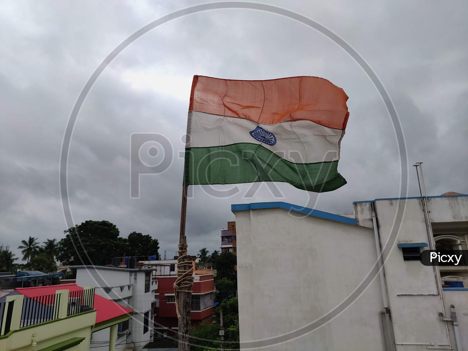 Indian flag flying, Independence Day