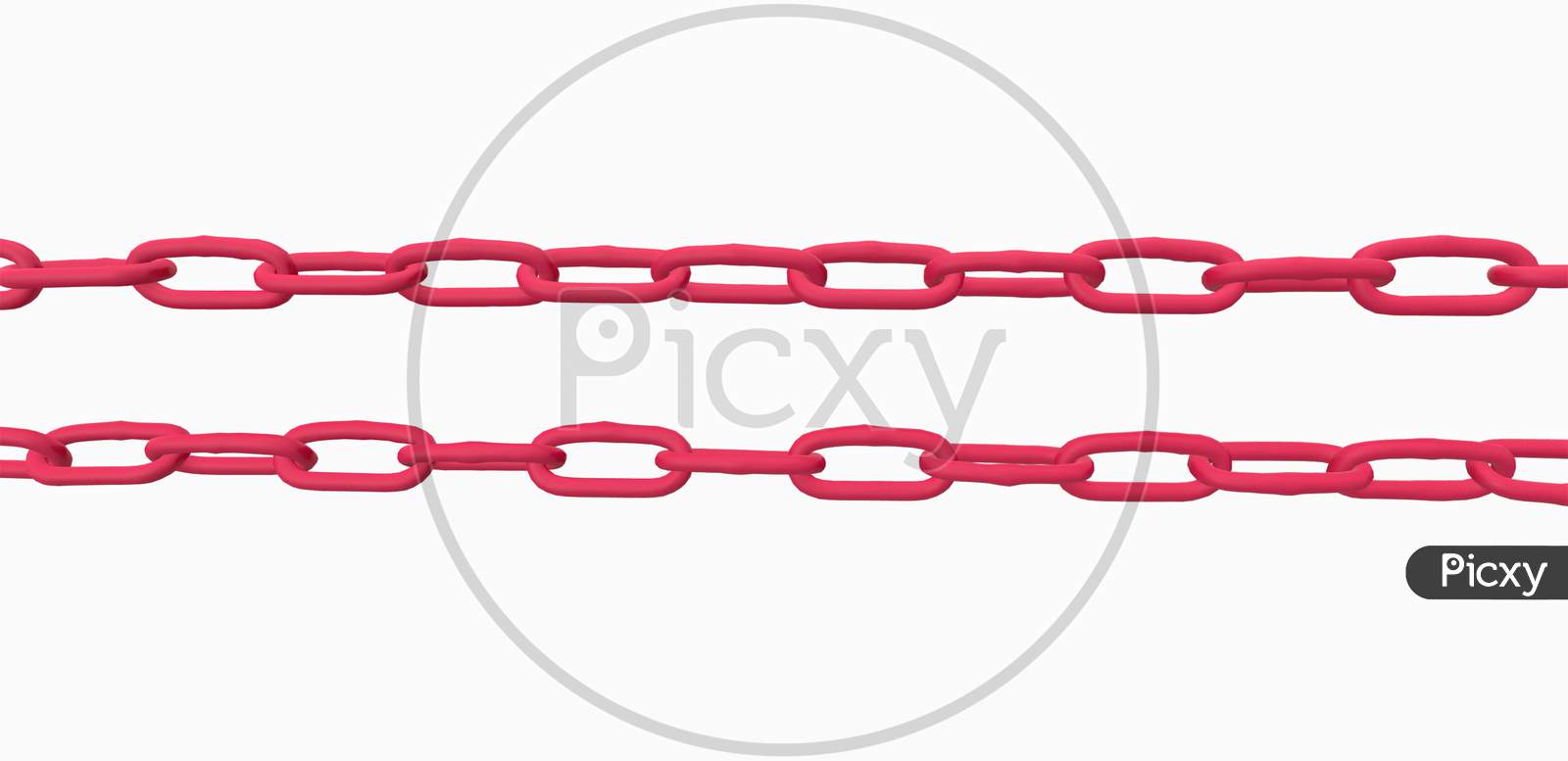 3D Render Colorful Chain Links Isolated On White Background