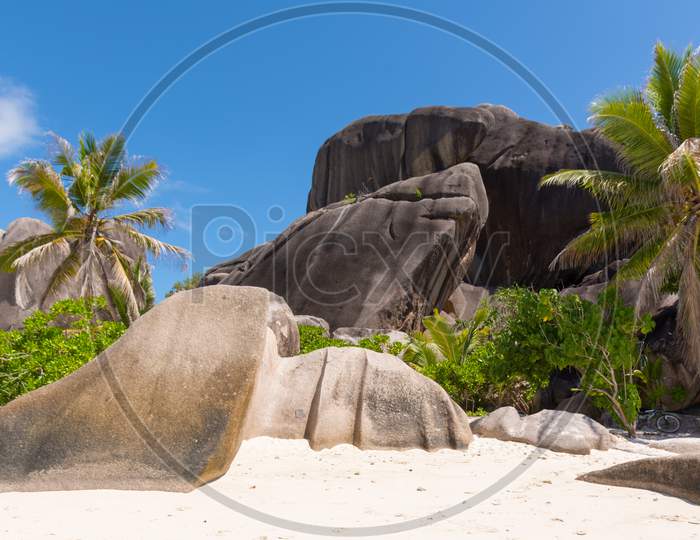 Huge Rocks On The Beach