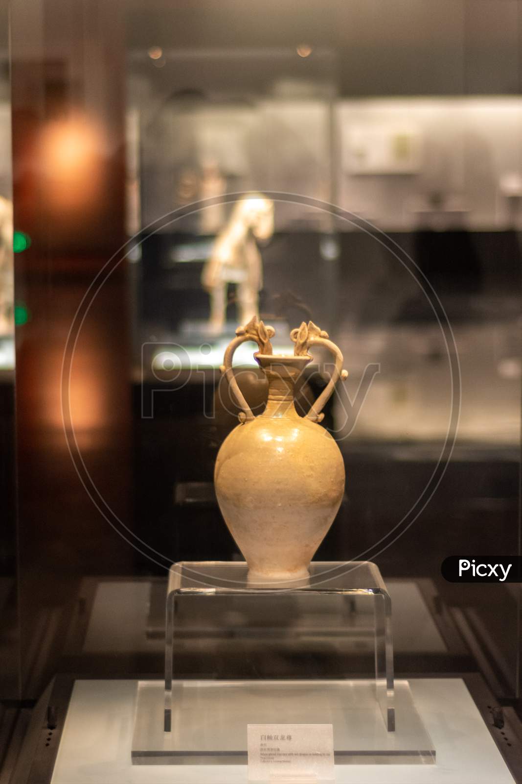 Ancient Chinese Pottery Vase Exhibited In Luoyang Museum In Luoyang, China