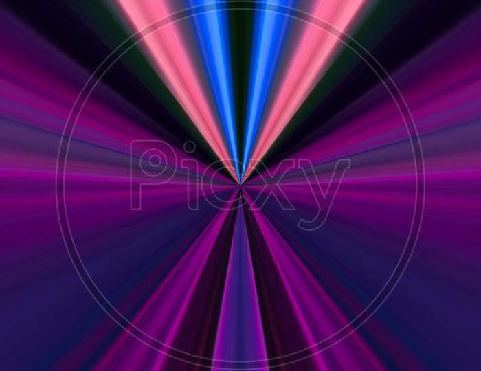 Abstract Optical Illusion Lines In Bright Colorful Background. An Illusion Art Graphic Made Up Abstract Colorful Unique Lines. Creativity And Imagination Lines Illustration.