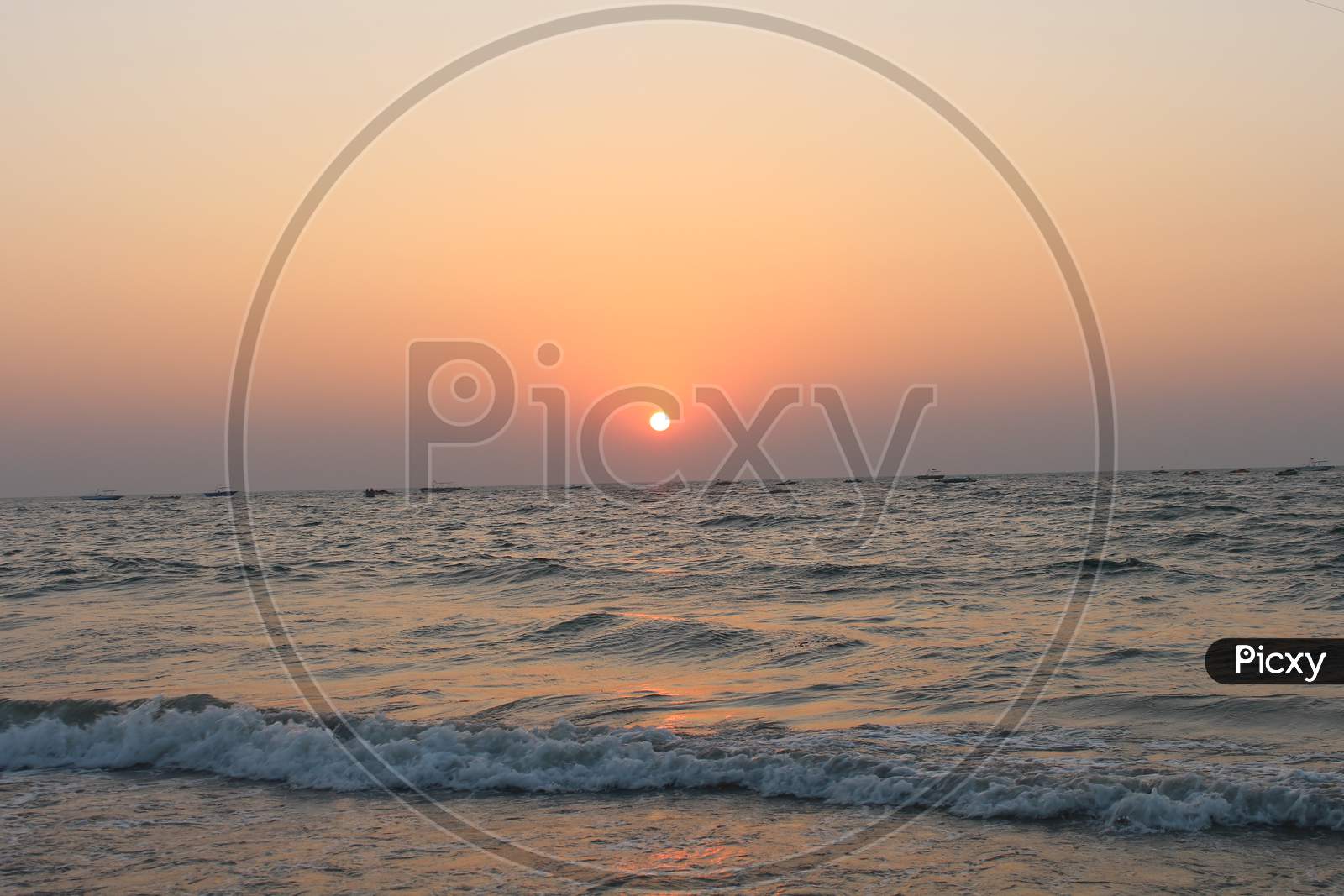 sunset view at the beaches of Goa