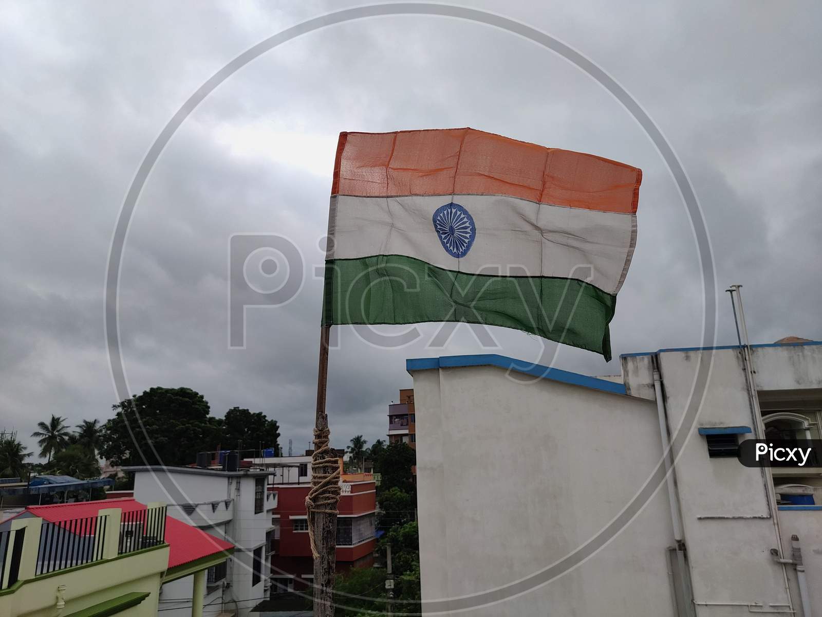 Indian flag flying, Independence Day