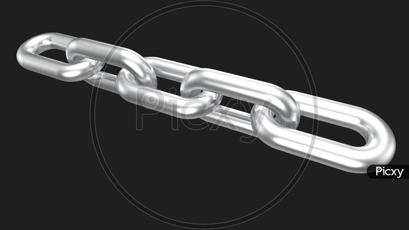 3D Render Steel Chain Links Isolated On White Background