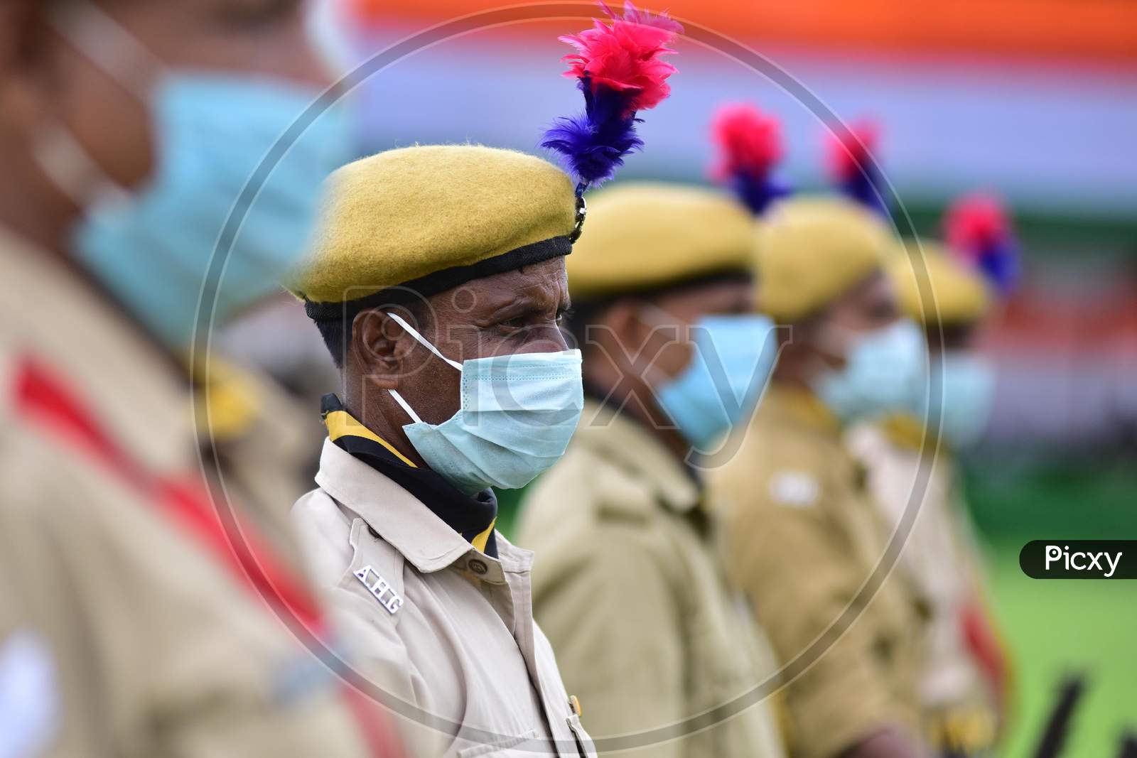 Assam Police Soldiers Take Part On The Occasion of 74th Independence Day Celebrations At Nurul Amin Stadium In Nagaon District Of Assam On August 15, 2020