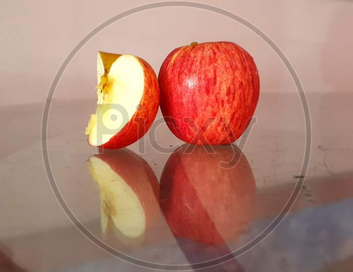 Red isolated apple.