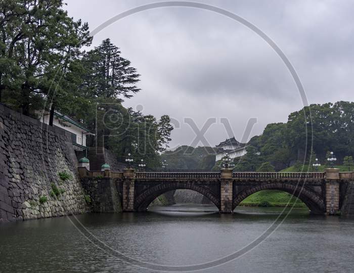 Seimon Ishibashi Bridge At The Main Gate Of The Imperial Palace In Tokyo, Japan