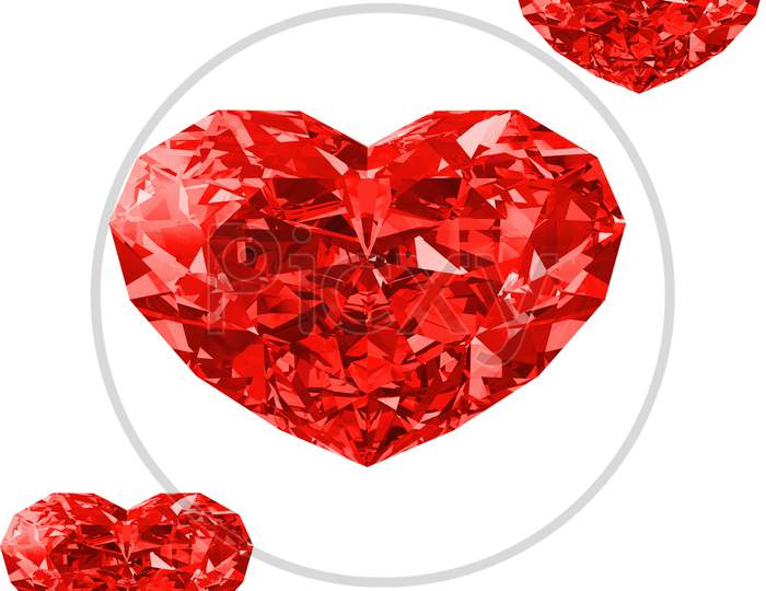 Beautiful Red diamond isolated white background