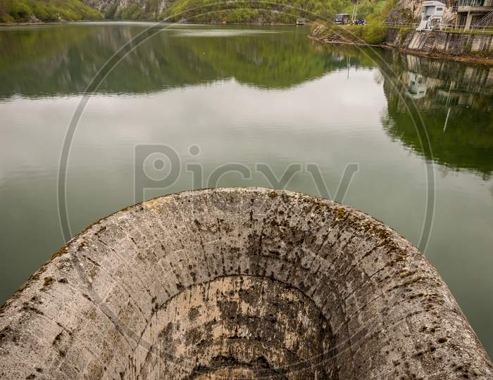 Dam On The Radoinja Lake, Part Of The Special Nature Reserve Uvac In Serbia