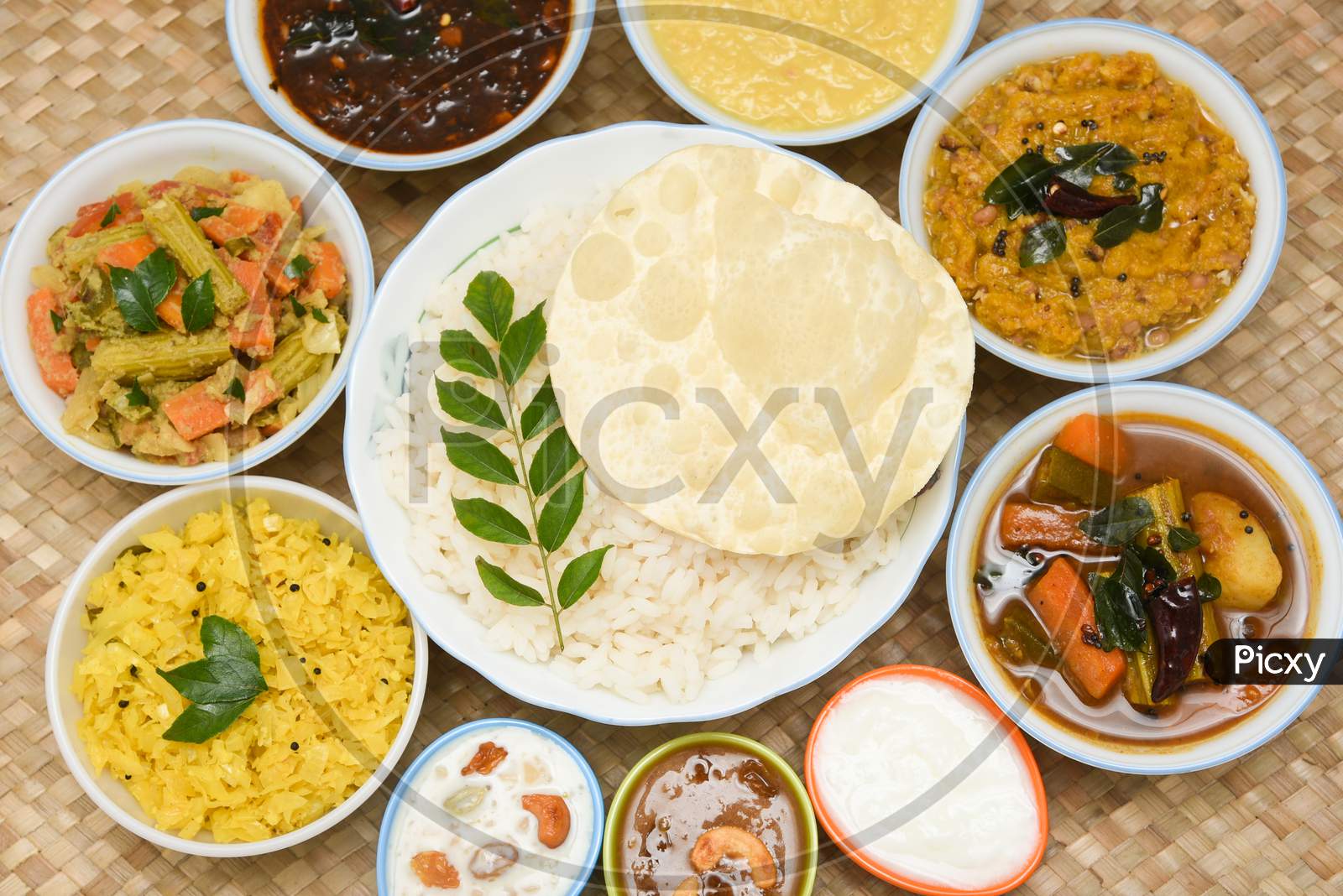 Onam Sadhya for Kerala festival, traditional Indian lunch