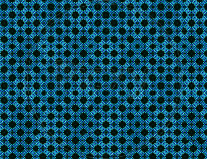 Seamless Background Pattern With Blue,Green Square And Black Dots
