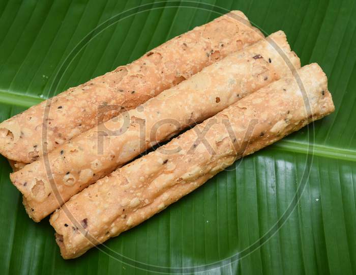 Kerala fried snack Kuzhalappam for Onam, Vishu