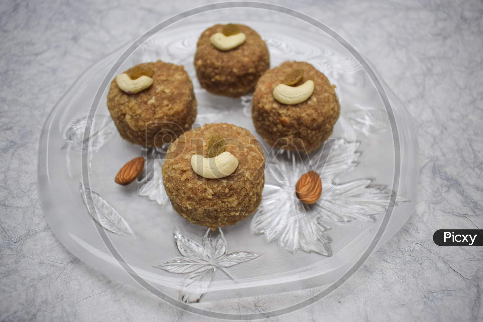 Image Of Offering For God Prashad Ladoo Garnished With Fry Fruits For ...